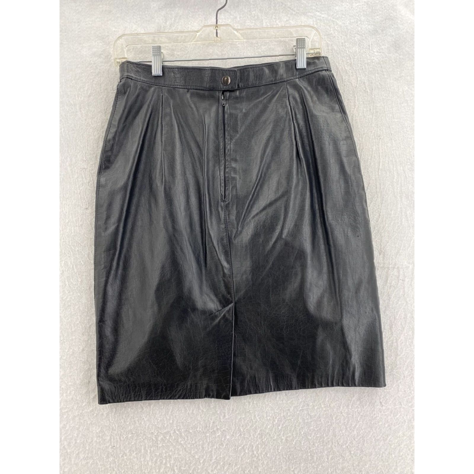 Vintage VINTAGE Bagatelle Leather Skirt Size 12 Black Midi Pencil Women 90s Size 34" / US 12 / IT 48 - 5 Thumbnail