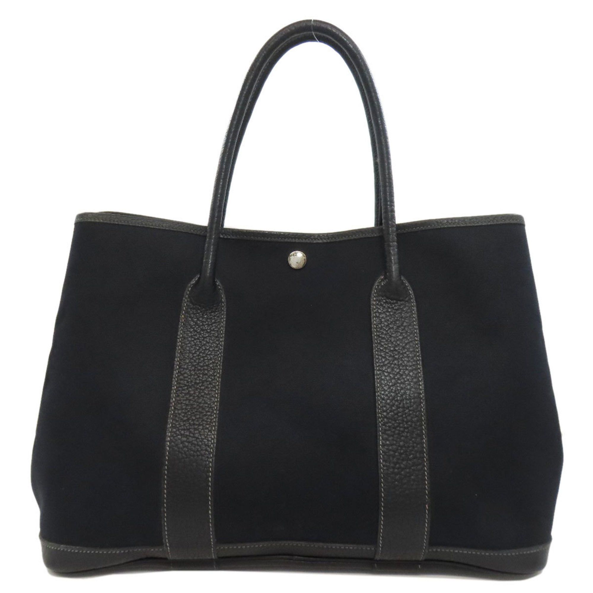 Hermes Garden Pm Tote Bag Toile Officier Women's Hermes in Black