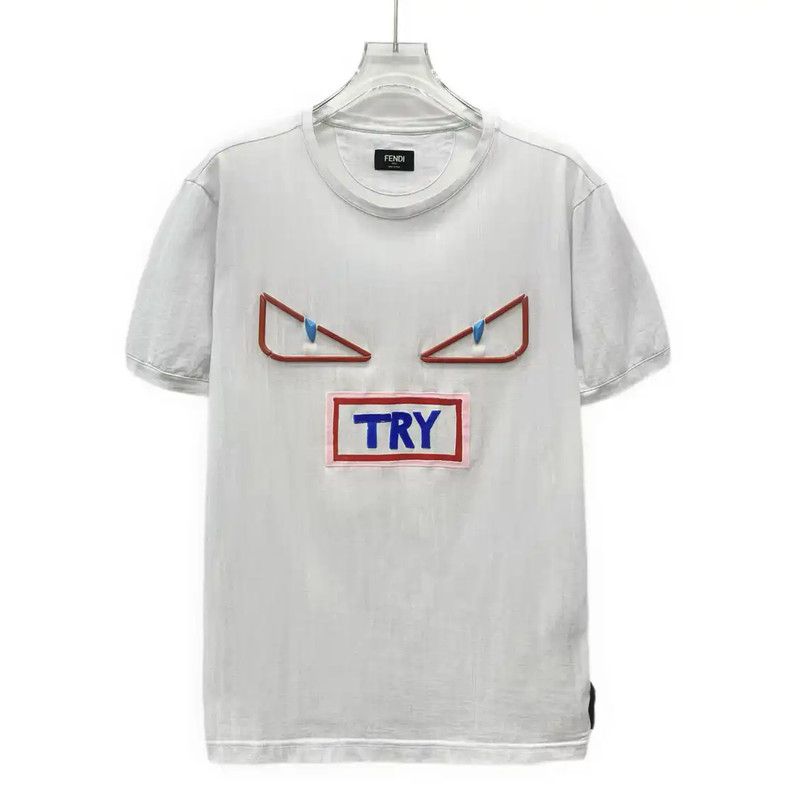 Fendi Fendi White Cotton XL T-Shirt with Graphic Design 0089 Size XL / US 12-14 / IT 48-50 - 1 Thumbnail