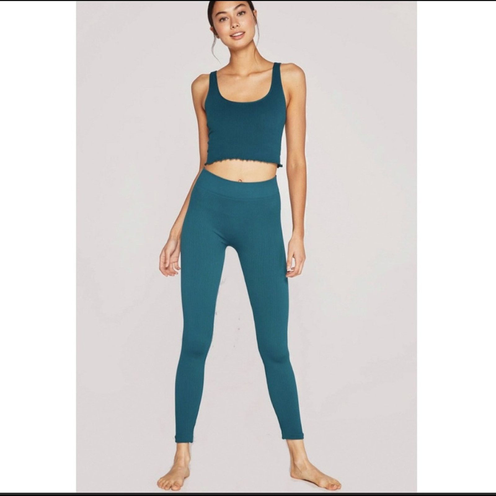 Spiritual Gangster Spiritual Gangster Hi Rise Rishi Leggings Green Size M/L Size 30" / US 8 / IT 44 - 1 Thumbnail