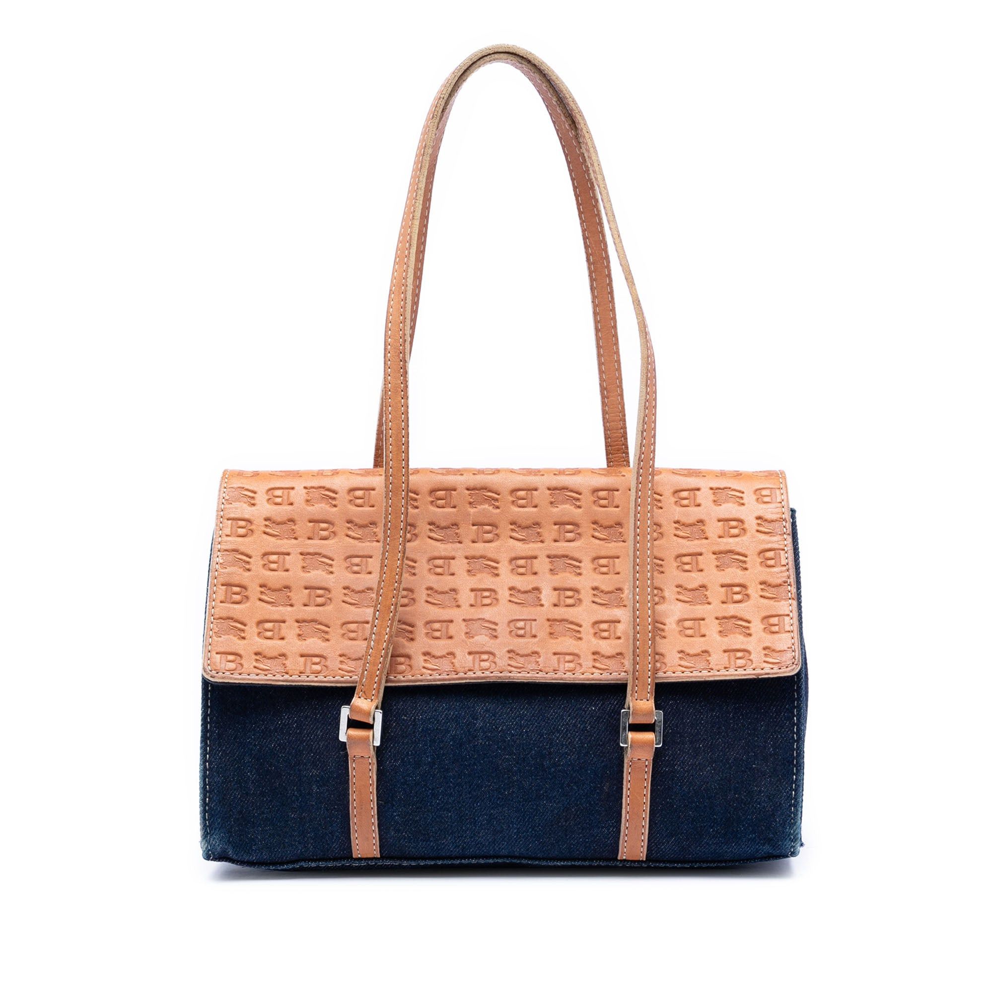 Burberry Denim and Embossed Leather Handbag Size ONE SIZE - 1 Thumbnail