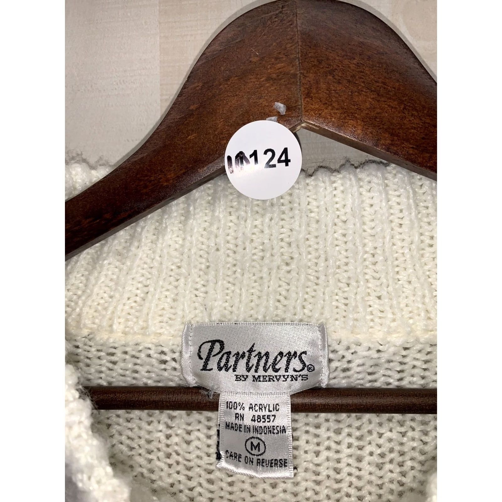 Vintage VINTAGE Partner’s By Mervyn’s Ivory Knit Womens Sweater Medium-10124 Size M / US 6-8 / IT 42-44 - 2 Thumbnail