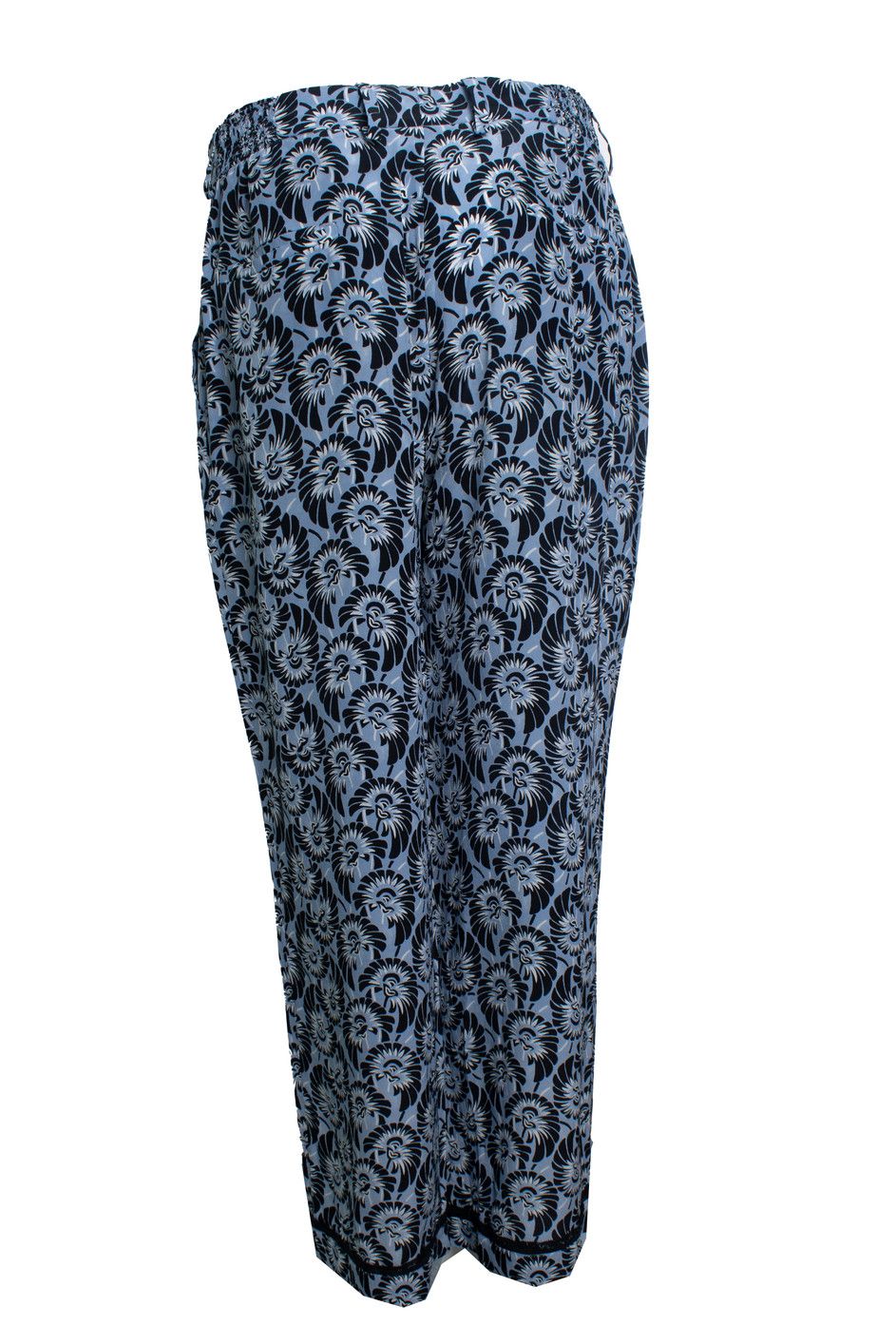 Prada Prada, blue floral printed silk casual pantalon Size 28" / US 6 / IT 42 - 3 Thumbnail