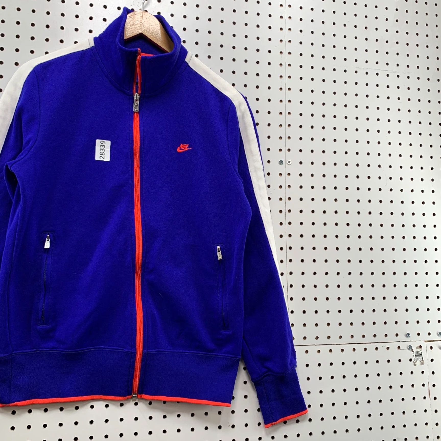 Nike VINTAGE Nike Sportswear Full Zip Track Jacket Blue Red Womens Large Swoosh Size L / US 10 / IT 46 - 4 Thumbnail
