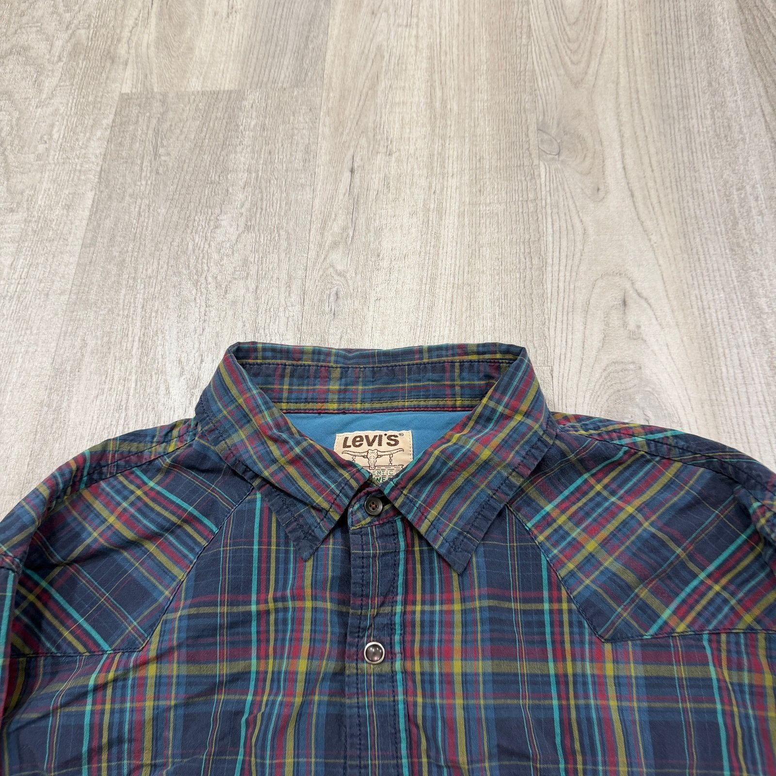 Levi's Vintage Levis Snap Button Shirt Large Plaid Western Rodeo Size US L / EU 52-54 / 3 - 3 Thumbnail