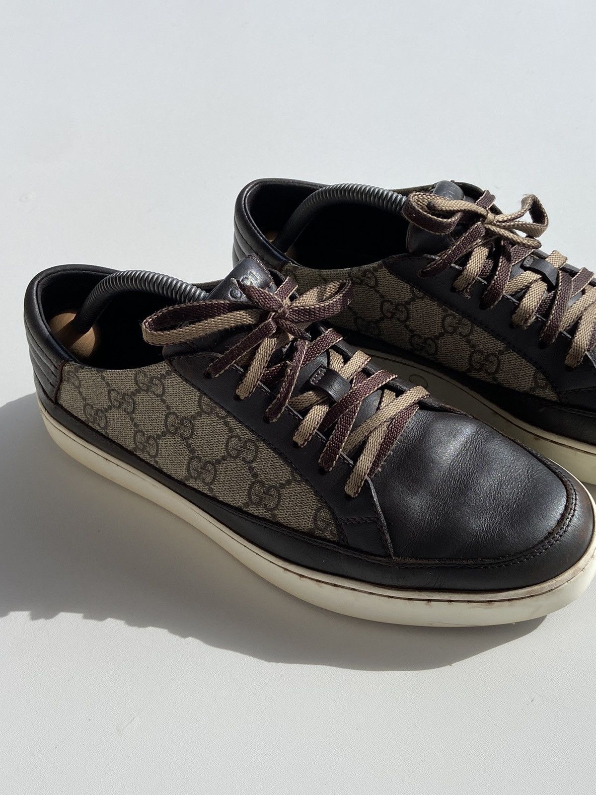 Gucci Gucci Sneakers Low Top Monogram GG Brown Leather US8 EUR-41 Size US 8 / EU 41 - 2 Thumbnail