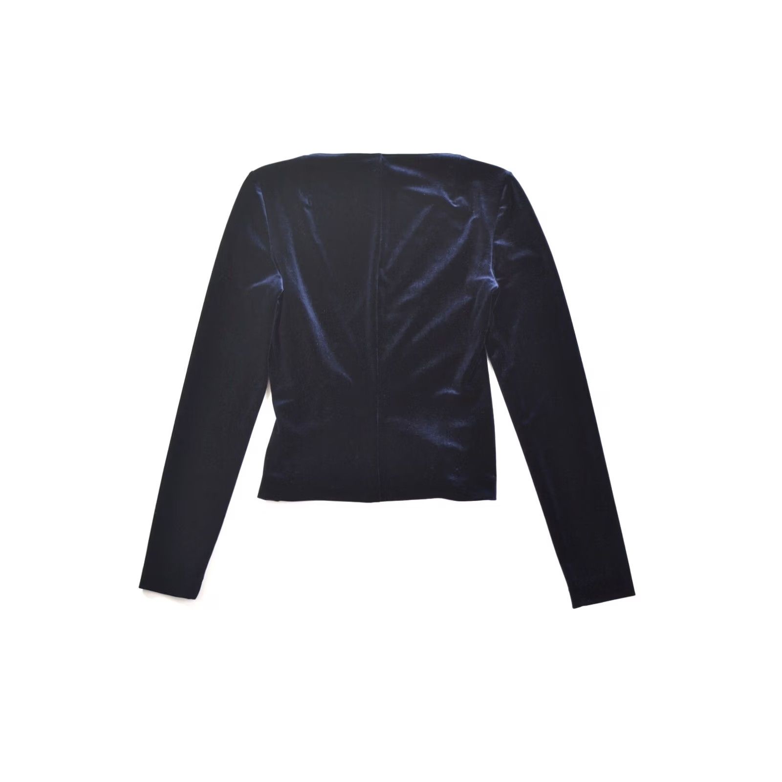 Vintage Talbot Runhof Blouse Navy Stretch Velvet Wrap Cassiopeia 36 Made in Germany Womens Size XS / US 0-2 / IT 36-38 - 6 Thumbnail