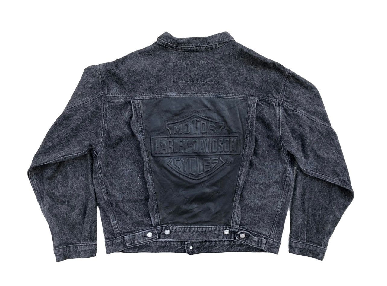 Harley Davidson Vintage 80s Harley Davidson Hybrid Leather Trucker Jacket Size US XL / EU 56 / 4 - 1 Thumbnail