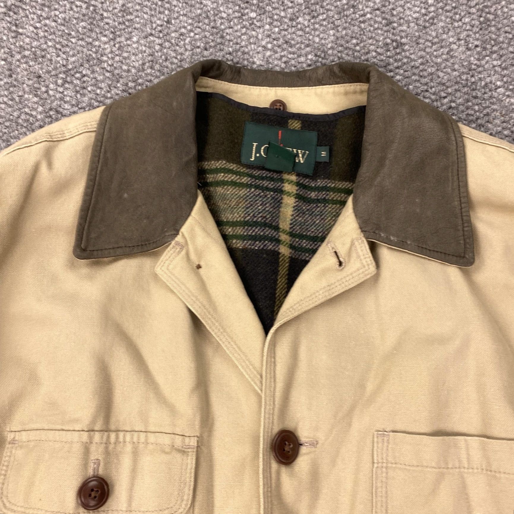 J.Crew J. Crew Oarsman Coat Mens M Beige Canvas Wool Liner Coat Jacket Overcoat Casual Travel Workwear Button Size US M / EU 48-50 / 2 - 2 Thumbnail