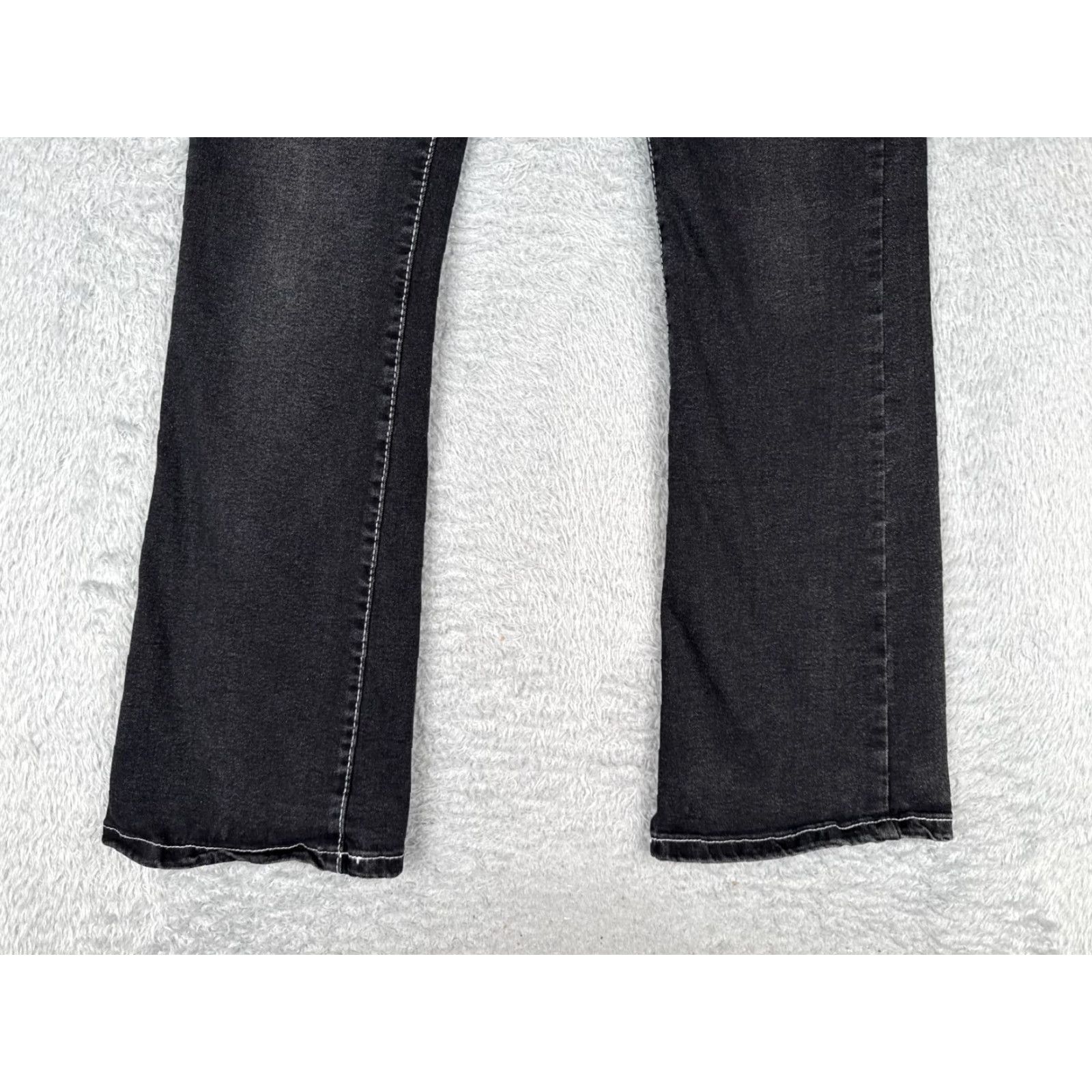 Vintage Vintage Black Denim Bootcut Jeans Women 30 Light Wash High Rise Flared Cotton Blend Size 30" / US 8 / IT 44 - 2 Thumbnail