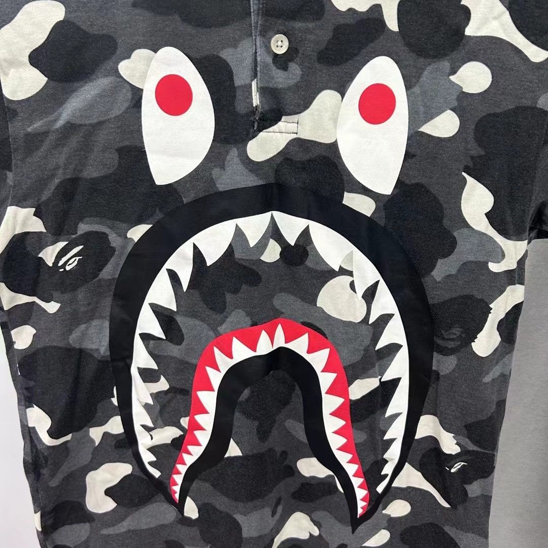 Bape CITY CAMO SHARK POLO Size US M / EU 48-50 / 2 - 3 Thumbnail