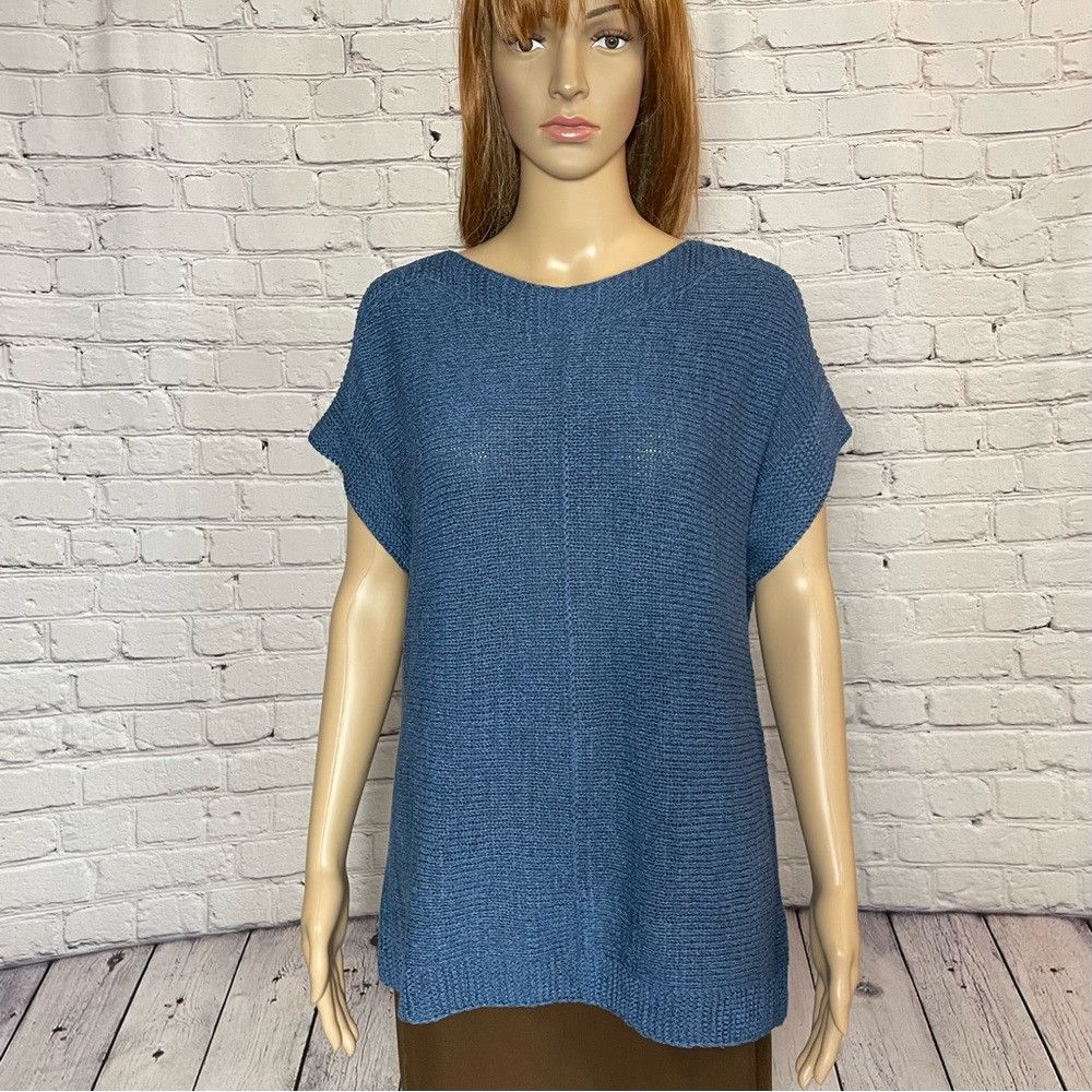 Other NWT New Cable & Gauge Knit Short Sleeve Denim Top Size M Size M / US 6-8 / IT 42-44 - 1 Thumbnail