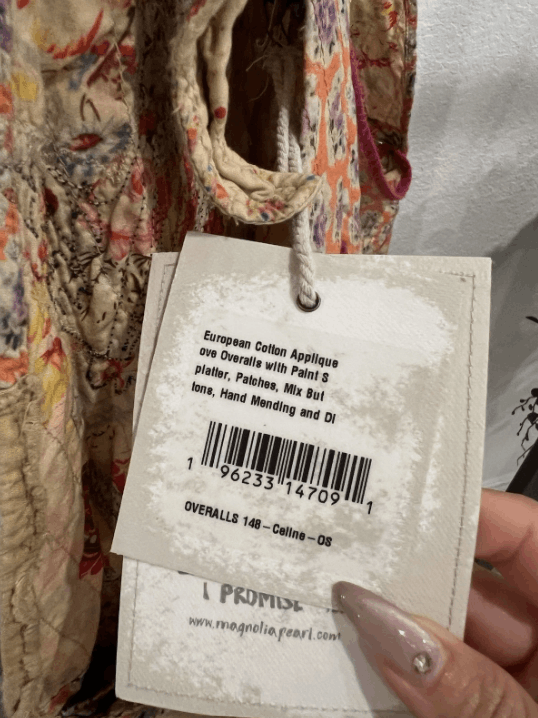 Magnolia Pearl Magnolia Pearl Cotton Appliqué Love Overalls OS Size 34" / US 12 / IT 48 - 6 Thumbnail