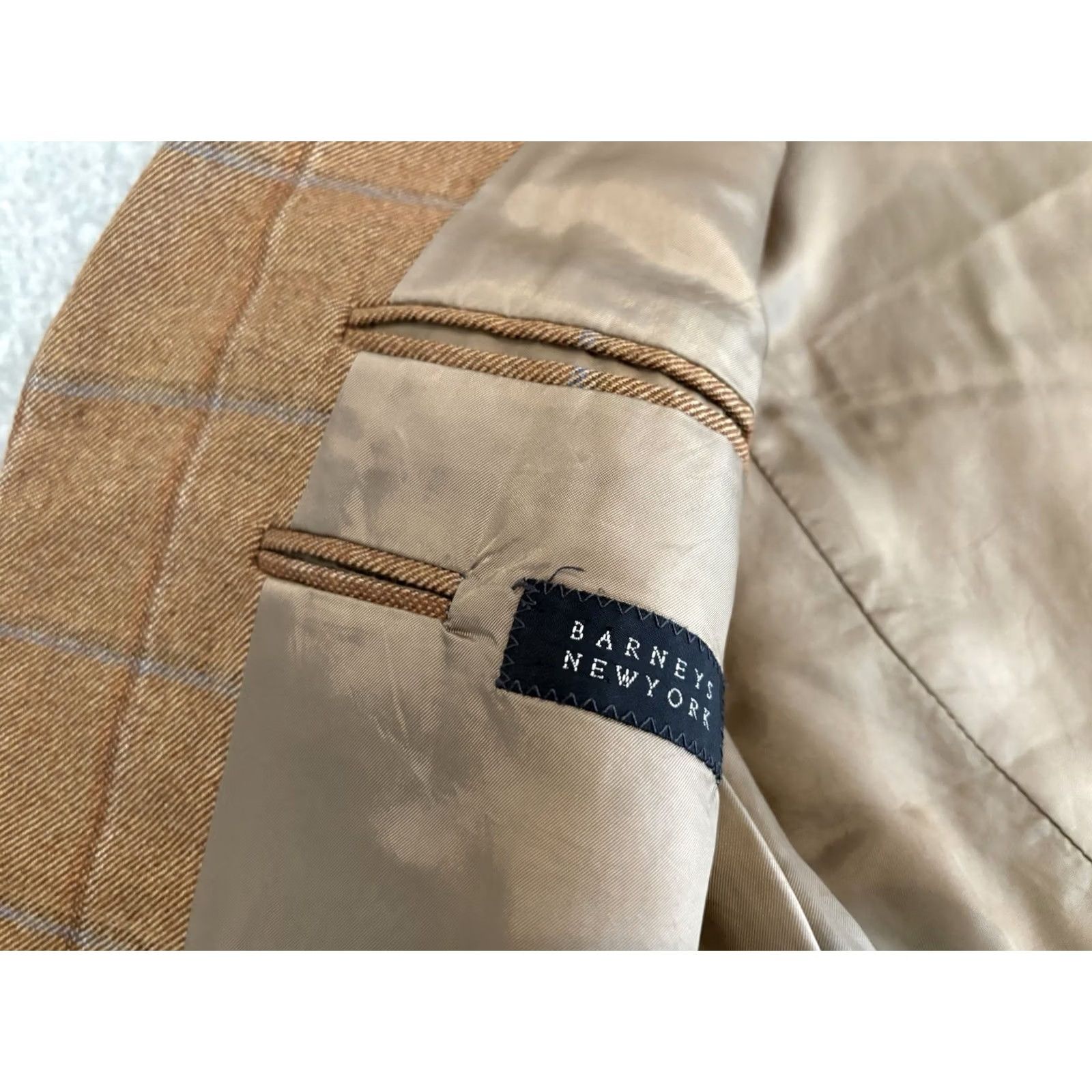 Loro Piana VINTAGE Barneys New York Blazer Jacket 42L Brown Cashmere 3-Button Long Mens 90s/Holes Size 42R - 3 Thumbnail