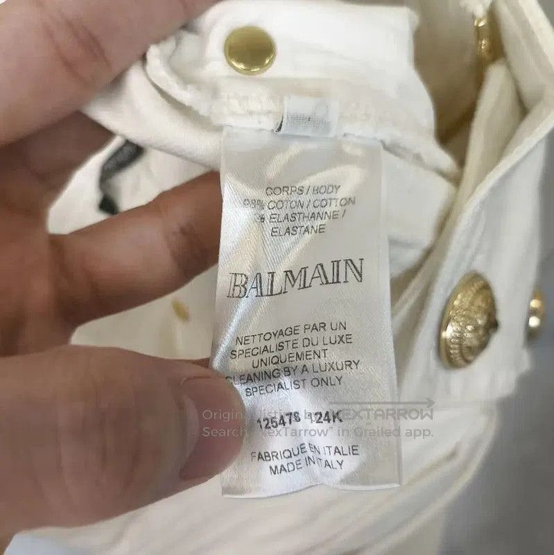 Balmain Balmain White Cotton Women's Denim Pants . Size 22" - 7 Thumbnail