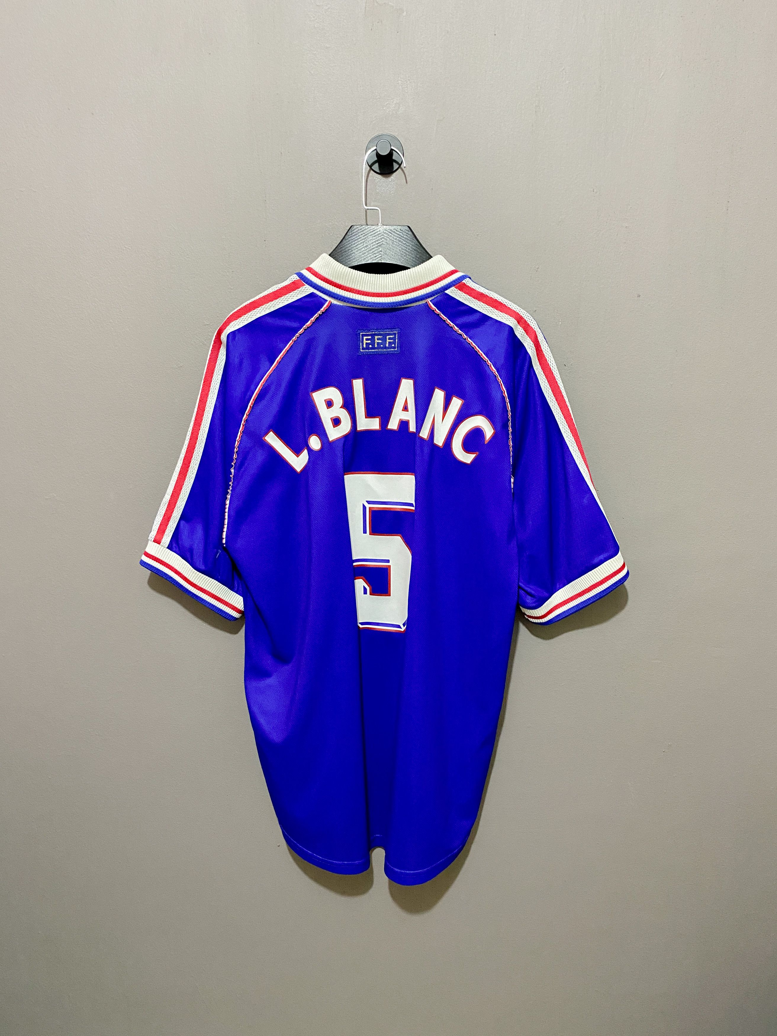 Vintage France 1998 World Cup Home Shirt #5 L. Blanc Football Jersey Size US M / EU 48-50 / 2 - 2 Thumbnail