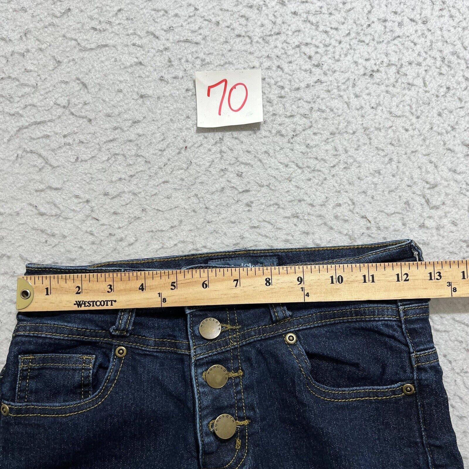 Other ModCloth Denim Straight Ankle Button Fly Navy Jeans 25x25 Size 27" / US 4 / IT 40 - 9 Thumbnail