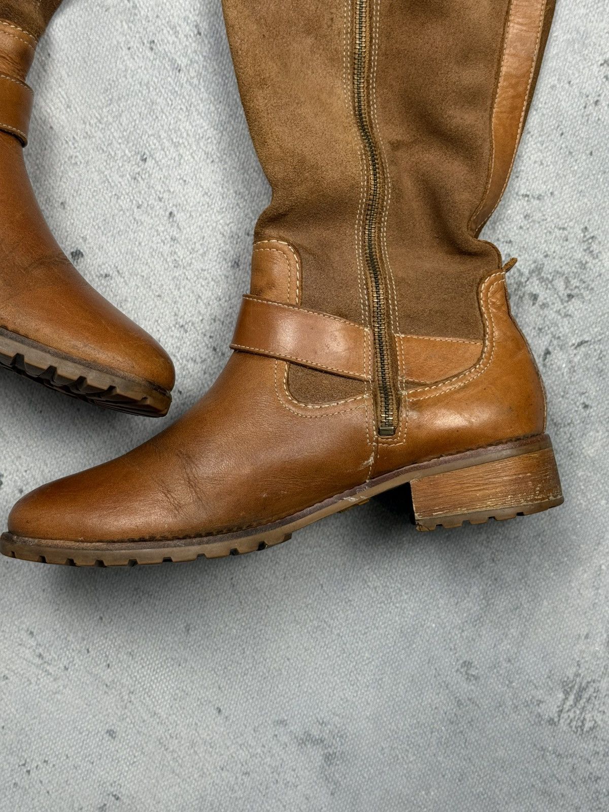 Timberland Timberland Riding Boots Brown Leather & Suede Buckle Tall Size US 8.5 / IT 38.5 - 3 Thumbnail