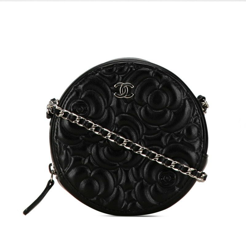 Chanel Chanel Chanel Camellia Round Mini Chain Shoulder Bag Leather Crossbody Bag in Great Condition Size ONE SIZE - 1 Thumbnail