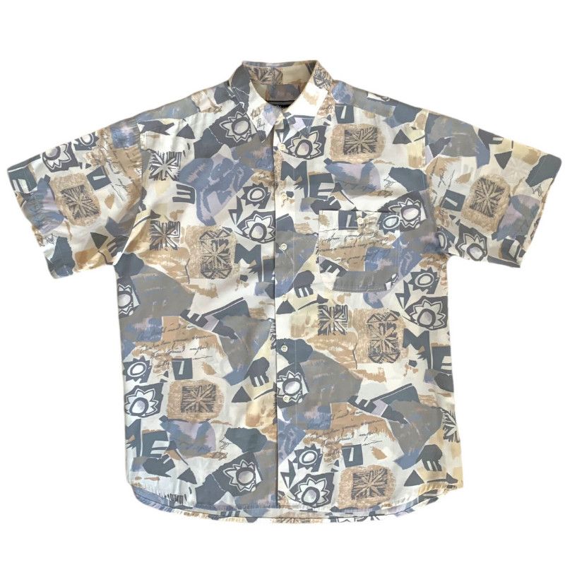 Vintage Vintage summer shirt with crazy patterns - Blue Monday Size US L / EU 52-54 / 3 - 1 Thumbnail