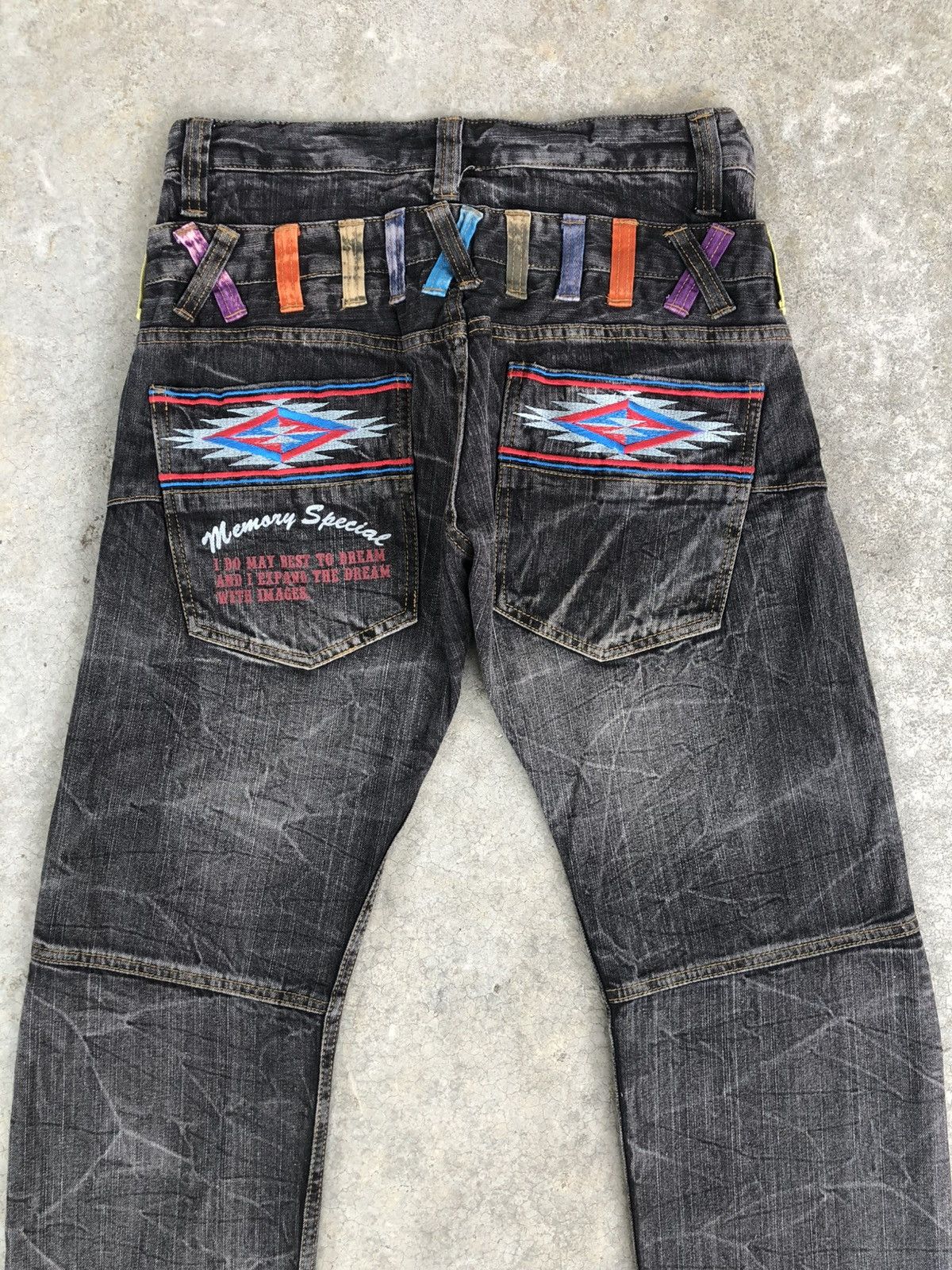 Kapital Navajo Embroidered Memory Special Double Waist Distressed Size US 31 - 10 Thumbnail
