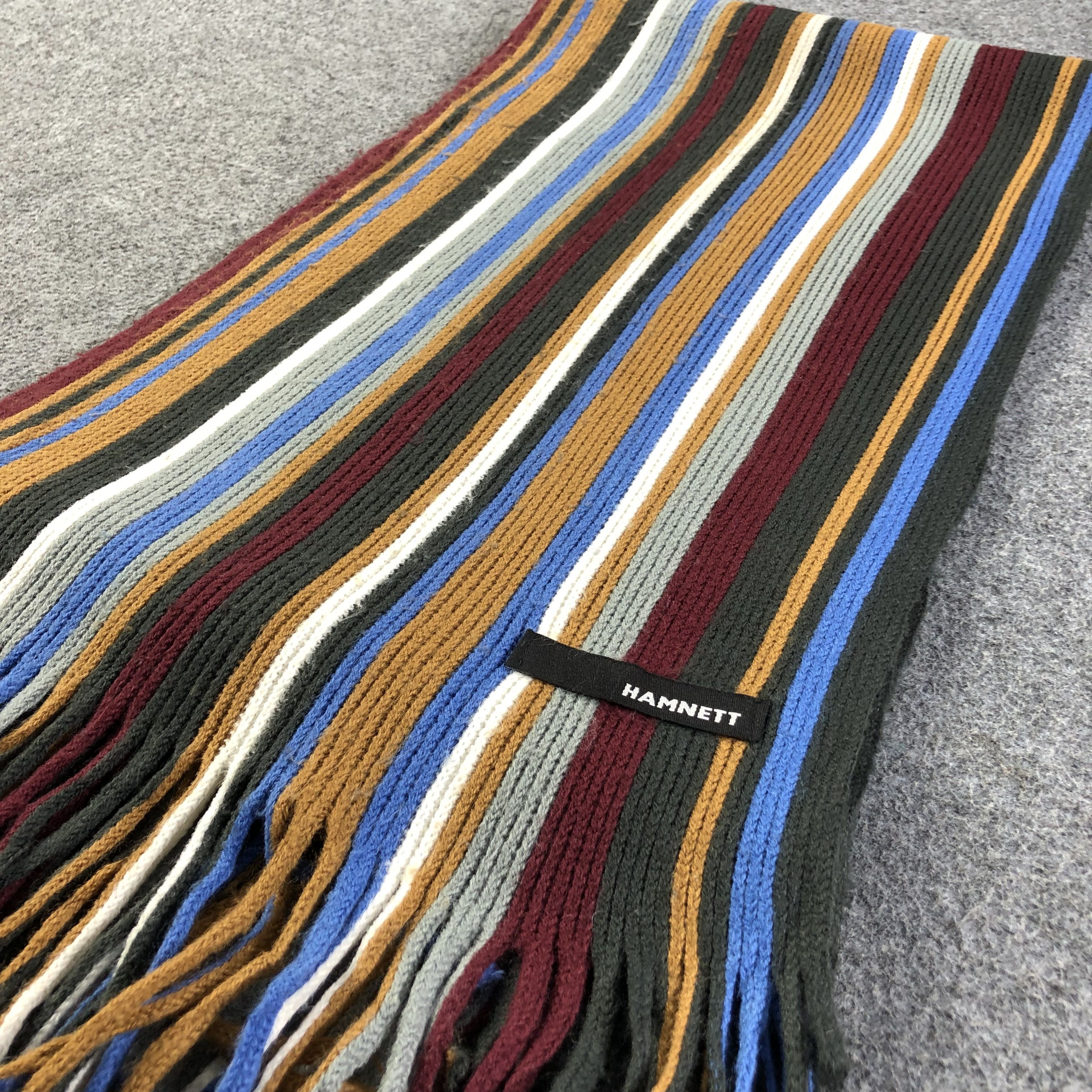 Katharine Hamnett London Hamnett Striped Knit Scarf Muffler Neck Wrap V1217 Size ONE SIZE - 3 Thumbnail