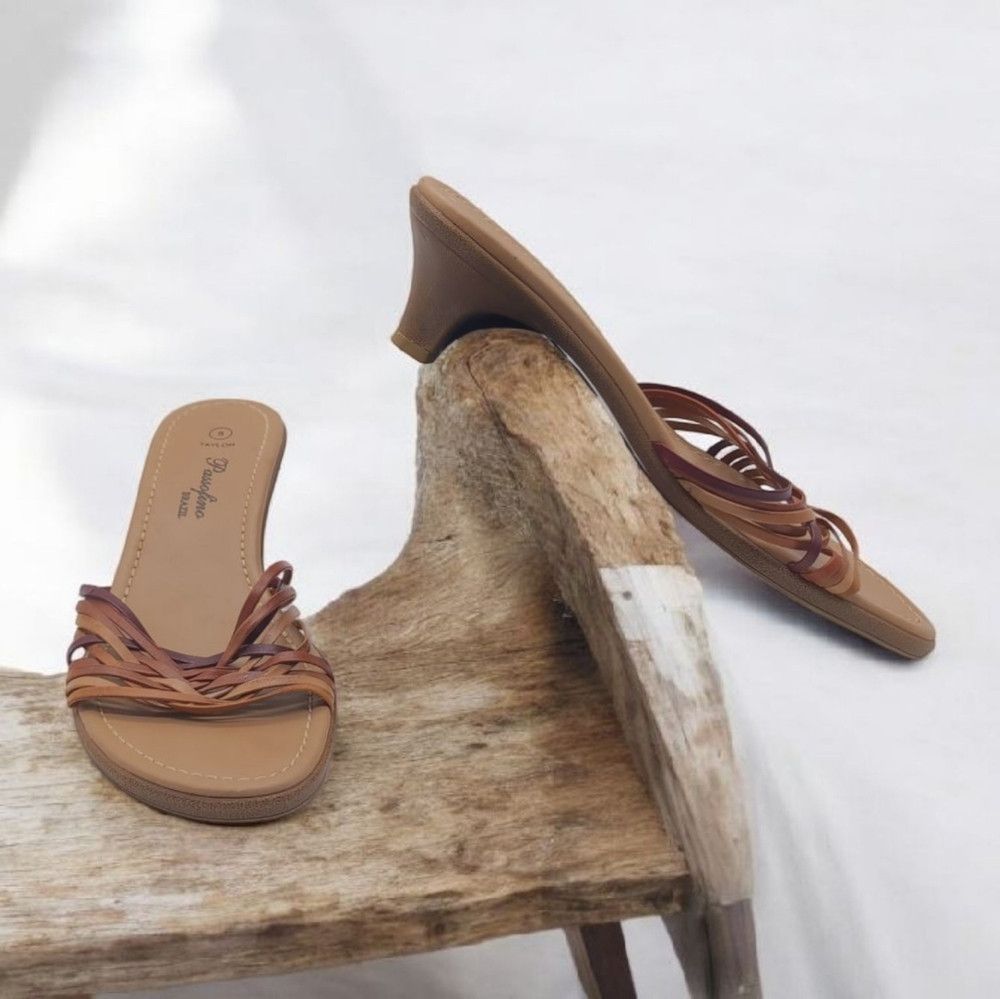 Other Passofino Tri Tone Brown Leather Strappy Women's Sandals Sz Size US 8 / IT 38 - 1 Thumbnail