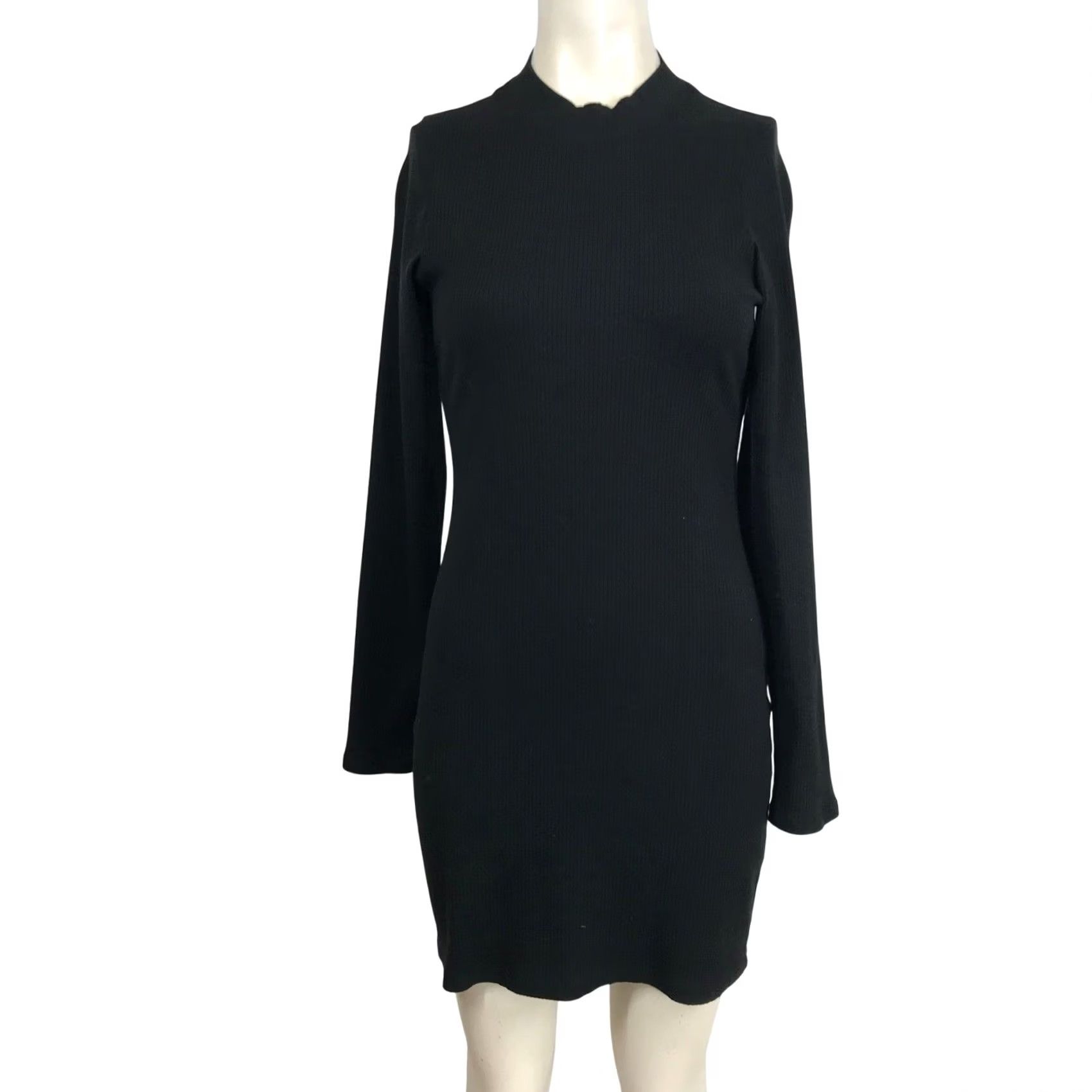 Vintage Victoria's Secret Pink Ribbed Mock Neck Long Sleeve Bodycon Mini Dress Black M Size M / US 6-8 / IT 42-44 - 2 Thumbnail