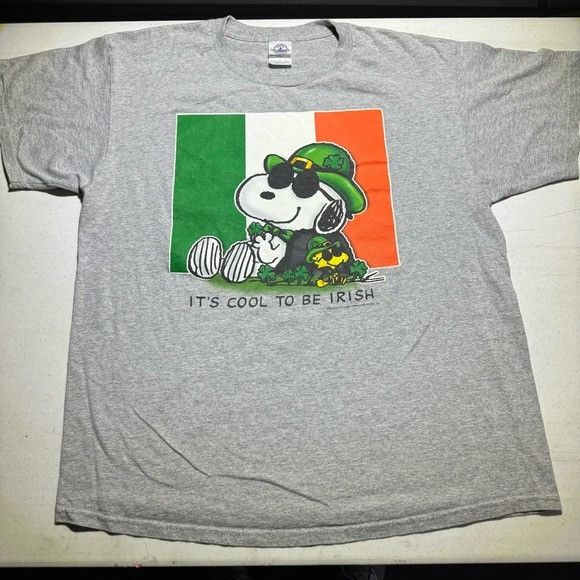 Peanuts × Vintage 90’S PEANUTS ITS COOL IT BE IRISH VINTAGE T-SHIRT SZ LARGE L Size US L / EU 52-54 / 3 - 1 Thumbnail