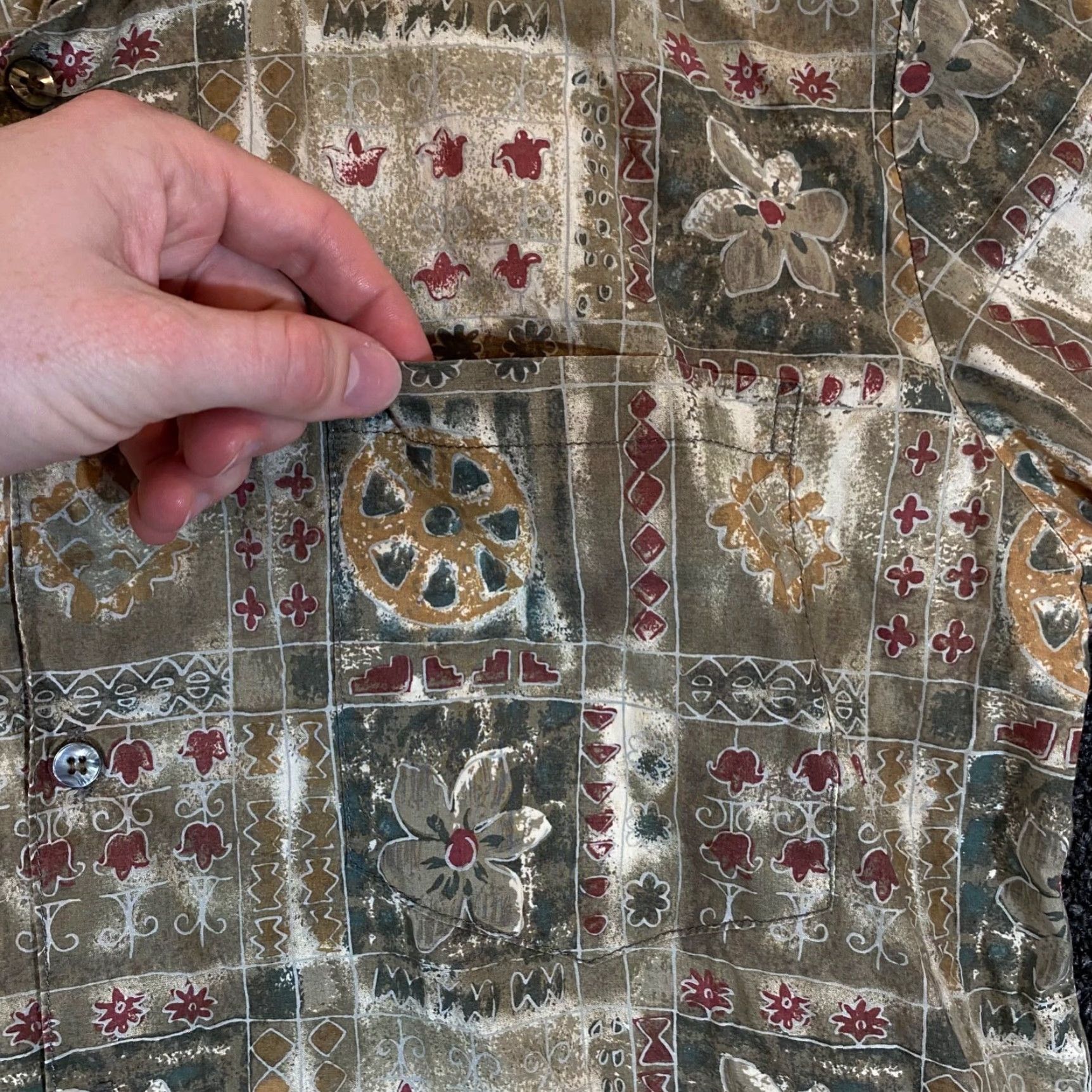 Tori Richard Tori Richard Shirt Mens Medium Green Floral Button Up Short Sleeve Cotton Lawn Size US M / EU 48-50 / 2 - 3 Thumbnail