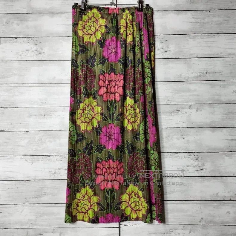 Issey Miyake Issey Miyake size:3 Peony Flower Midi Skirt Size 22" - 4 Thumbnail