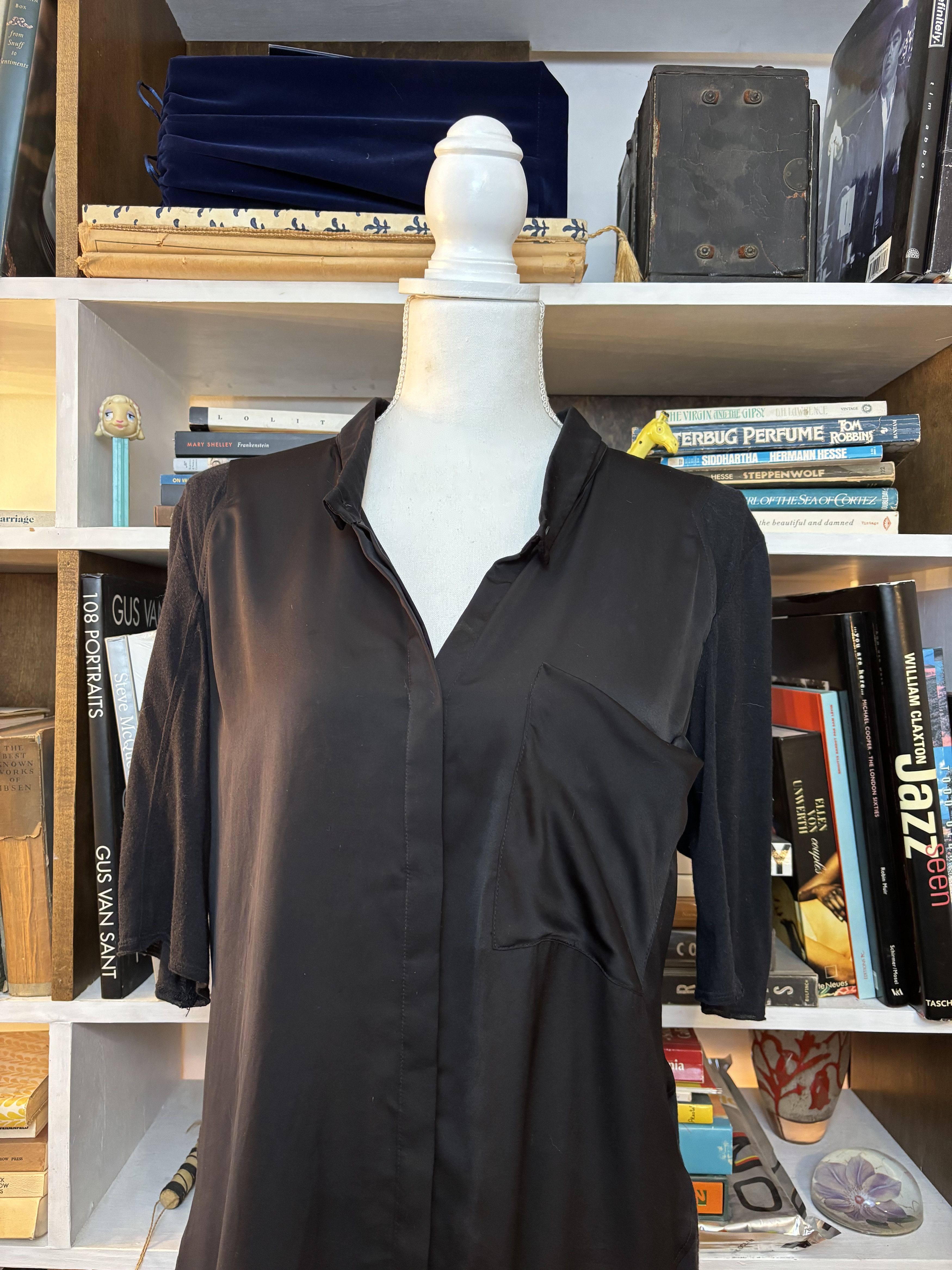 Helmut Lang HELMUT LANG Black S/Sleeve Collar Shirt Size L / US 10 / IT 46 - 2 Thumbnail