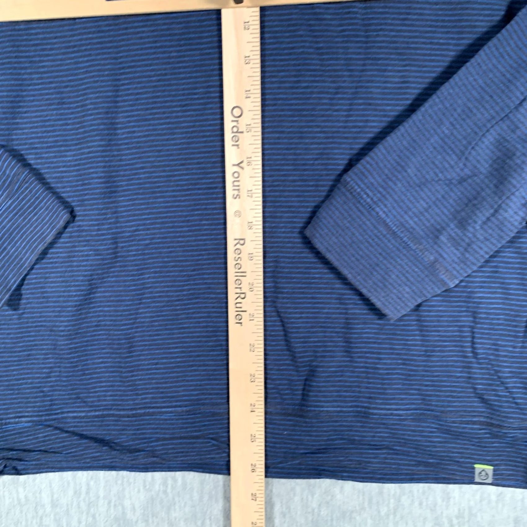 Vintage Tasc Performance Mens XL Blue Striped Quarter Zip Bamboo Blend Pullover Sweater Size US XL / EU 56 / 4 - 7 Thumbnail