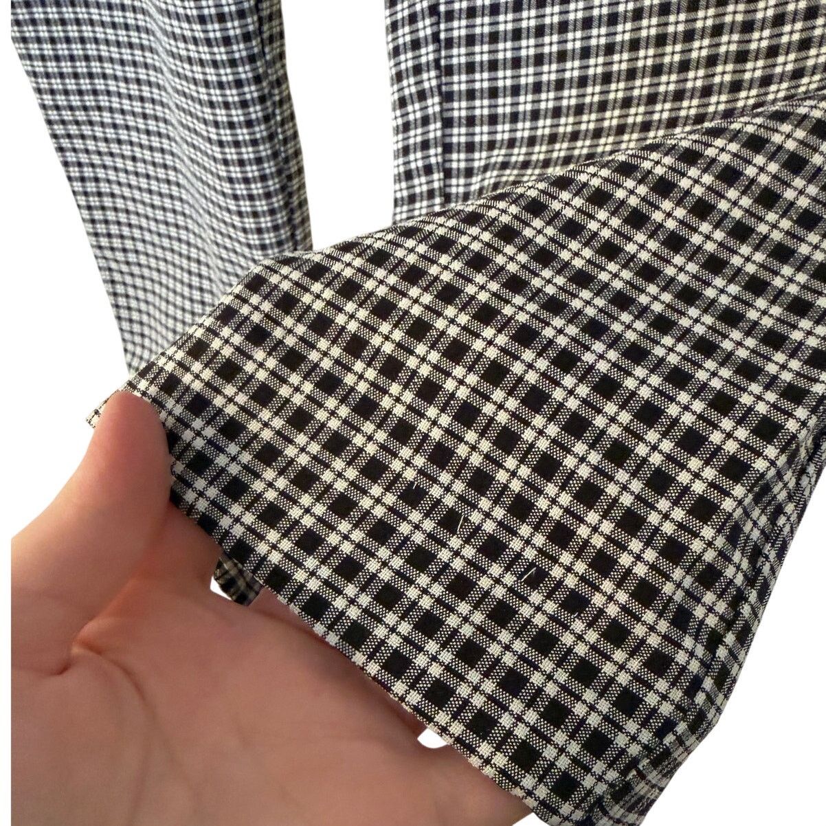 Vintage Vintage 80s Black and White Plaid Grid Print Stretchy Pants Size 32" / US 10 / IT 46 - 4 Thumbnail