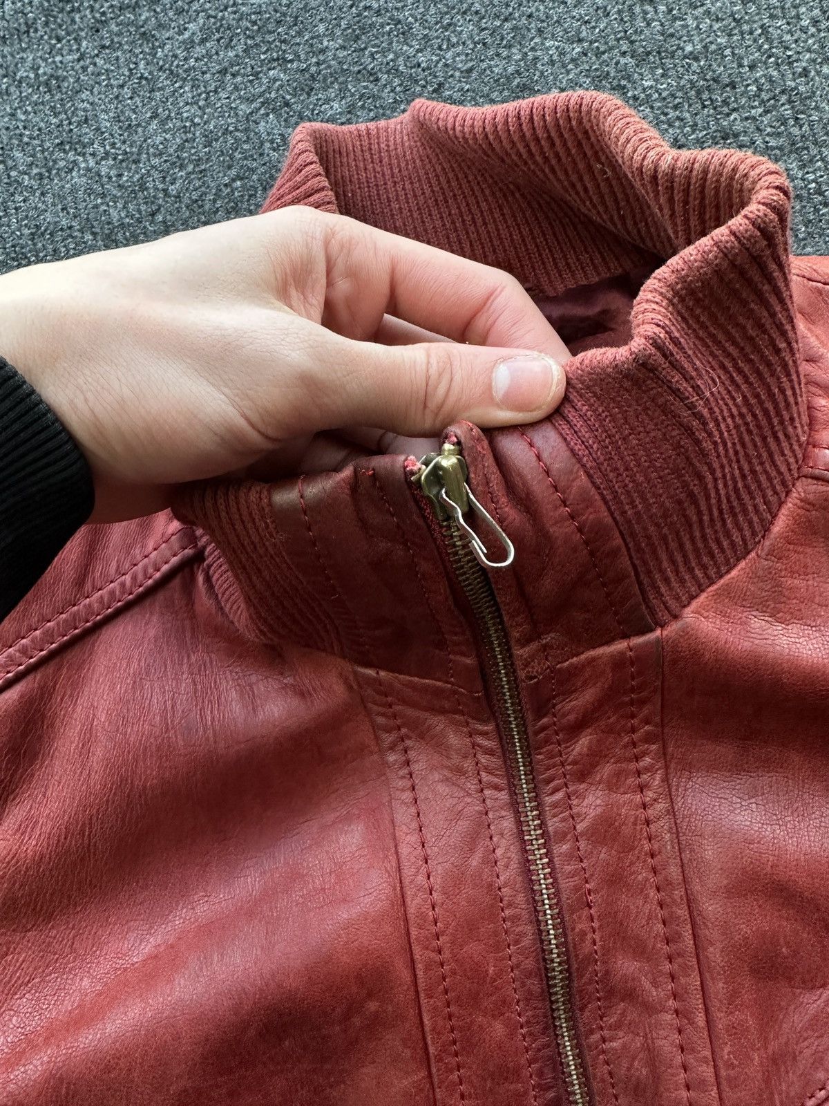 Other 🚨Y2K RICK OWENS TYPE DIRTY SLIM FIT ZIP LEATHER JACKET Size XS / US 0-2 / IT 36-38 - 6 Thumbnail