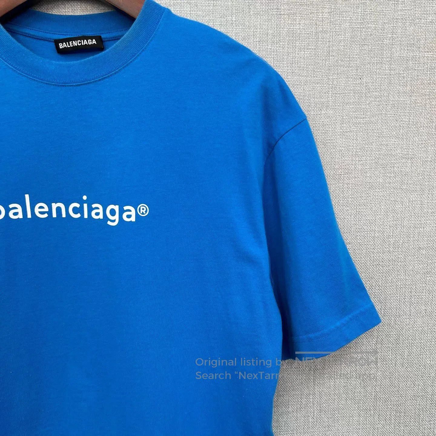 Balenciaga Balenciaga Blue Logo Print T-Shirt. Size XXS / US 00 / IT 34 - 3 Thumbnail