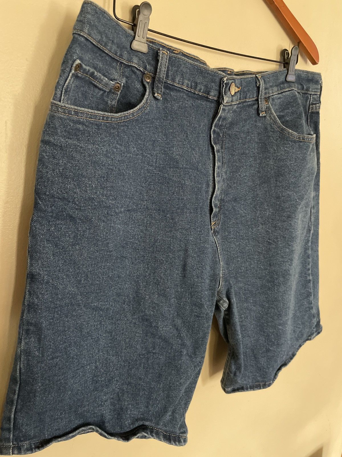 Designer × Vintage × Wrangler Wrangler Denim Blue Jean Shorts Jorts Waist 38 Relaxed Fit Size US 38 / EU 54 - 4 Thumbnail