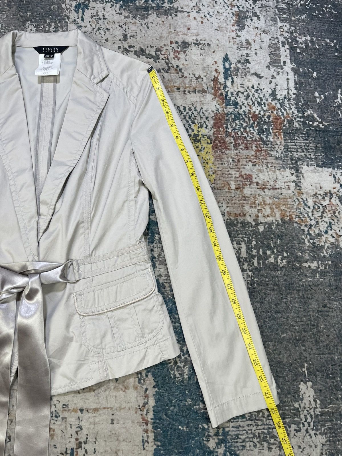 ATSURO TAYAMA Atsuro Tayama Cream Belt Tie Waist Blazer Size M / US 6-8 / IT 42-44 - 11 Thumbnail