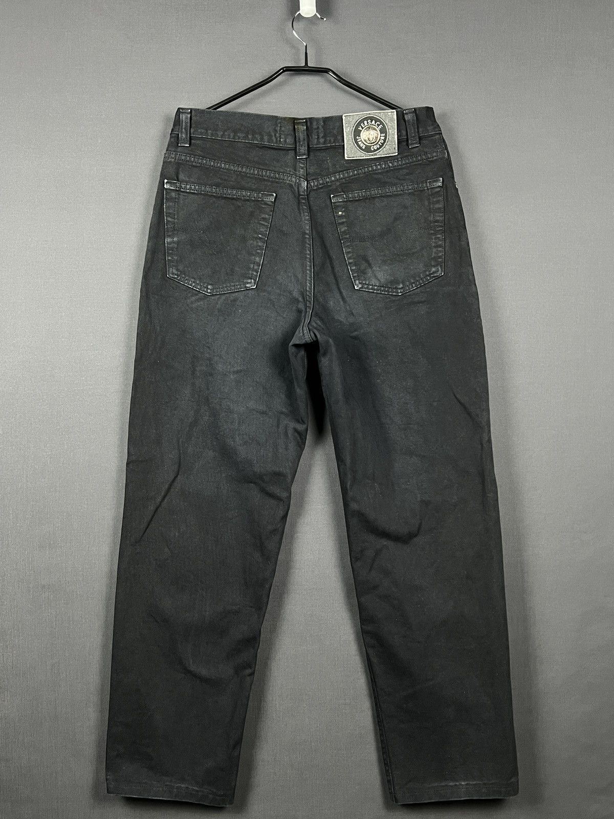 Versace Jeans Couture × Vintage Versace Jeans Couture Black Straight Leg 100% Cotton Size 36 Size US 36 / EU 52 - 2 Thumbnail