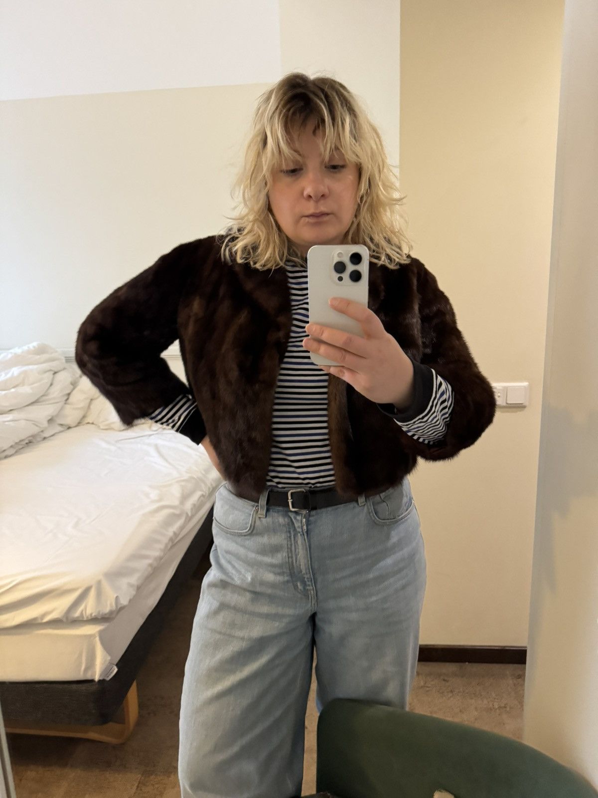 Other × Vintage Cropped mink jacket Size S / US 4 / IT 40 - 6 Thumbnail