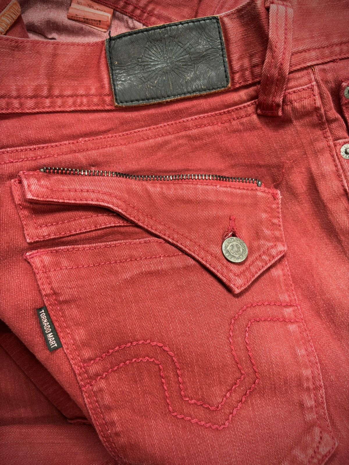 Tornado Mart 2000’s Tornado Mart - Flower Maroon Jeans Size US 30 / EU 46 - 4 Thumbnail