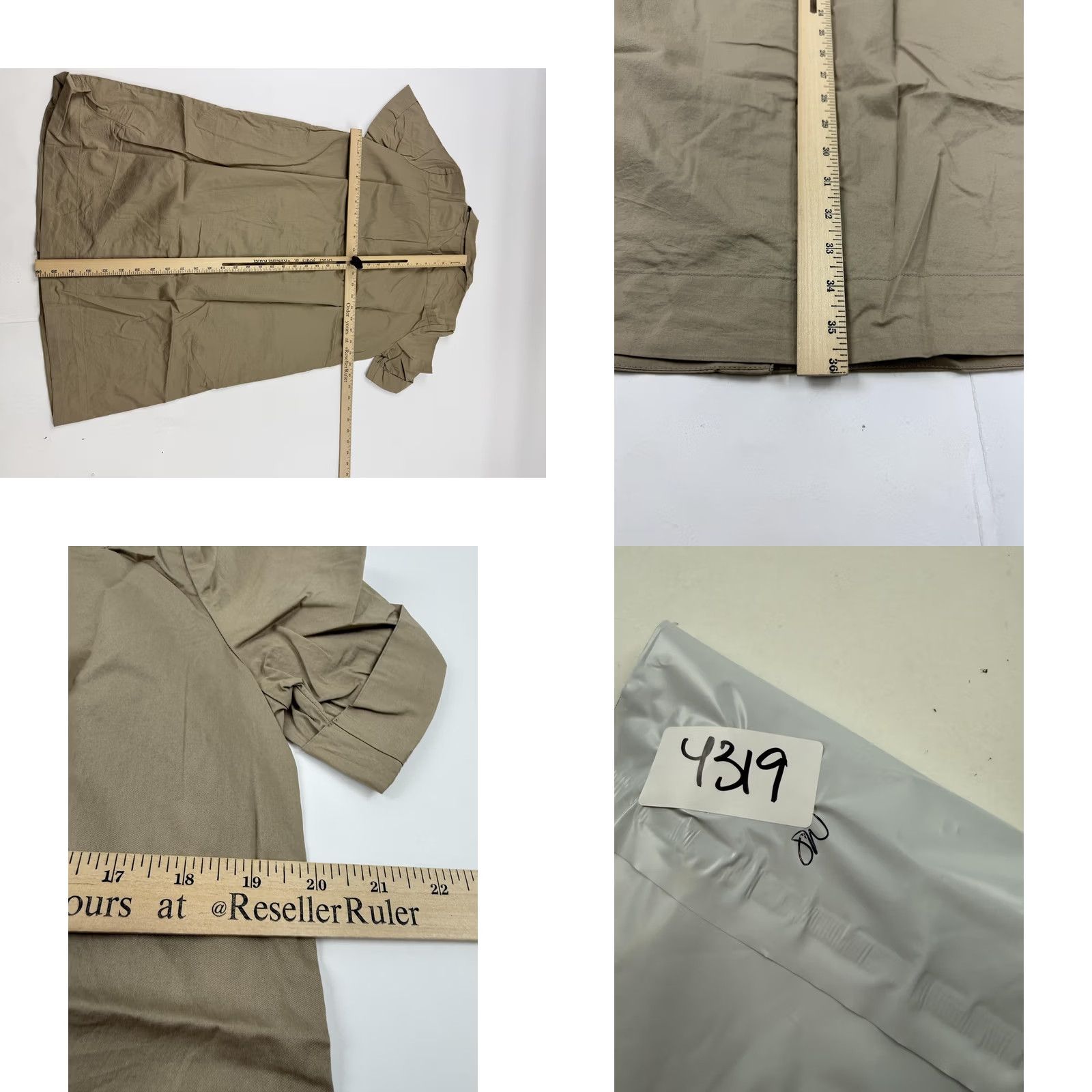 Old Navy Old Navy Shirt Dress Womens S Tall Beige Short Sleeve Button Front Knee Length Size S / US 4 / IT 40 - 8 Thumbnail