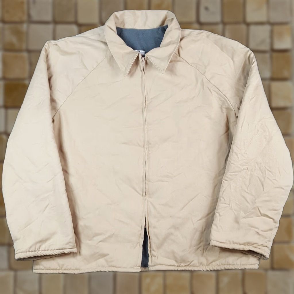 Vintage VCE Khaki Duck Canvas Fleece Lined Zip Up Men's Size 1X Chore Coat Work Jacket Size US XL / EU 56 / 4 - 1 Thumbnail