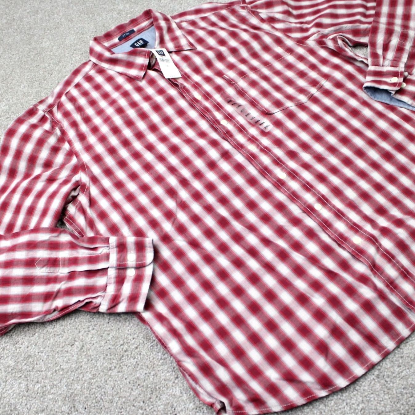 Gap GAP Shirt Mens 2XL Red Button-Up Long Sleeve 100% Cotton Button-Down Collared Size US XXL / EU 58 / 5 - 5 Thumbnail