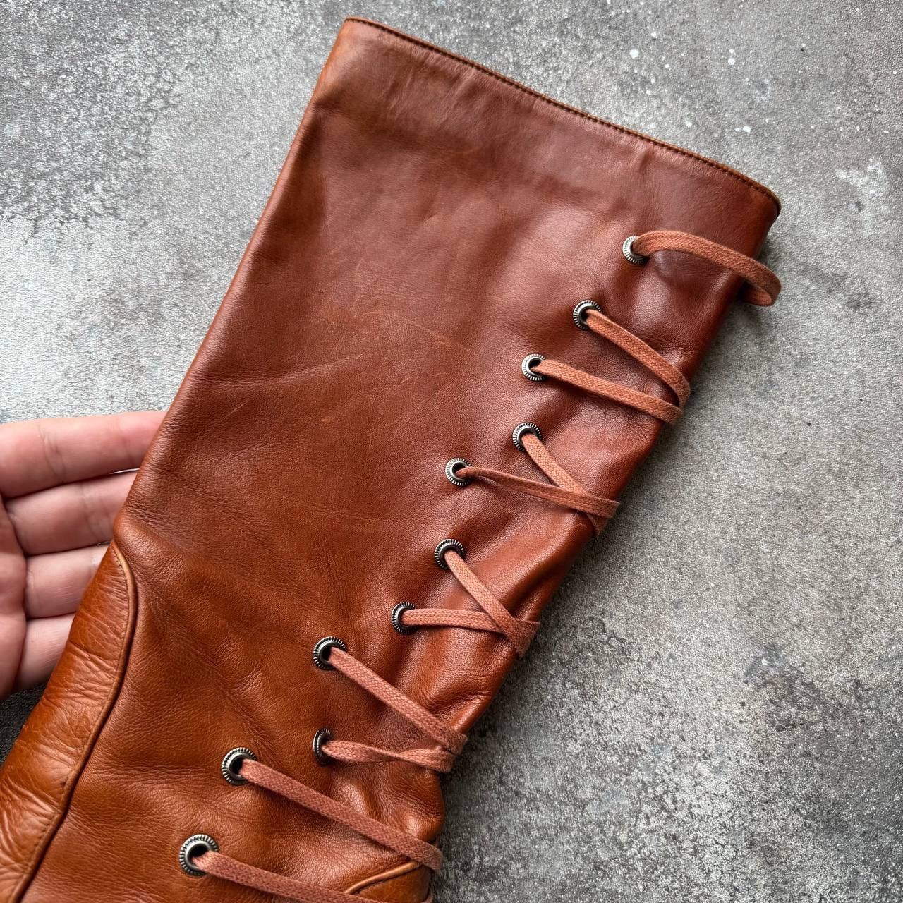 Dries Van Noten × Vintage Dries Van Noten Vero Cucio Vintage Leather Heel Boots Size US 7 / IT 37 - 8 Thumbnail