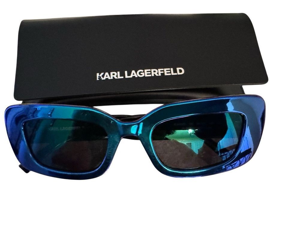Karl Lagerfeld Karl Lagerfeld 50mm Metallic Mirror Blue Sunglasses Size ONE SIZE - 1 Thumbnail