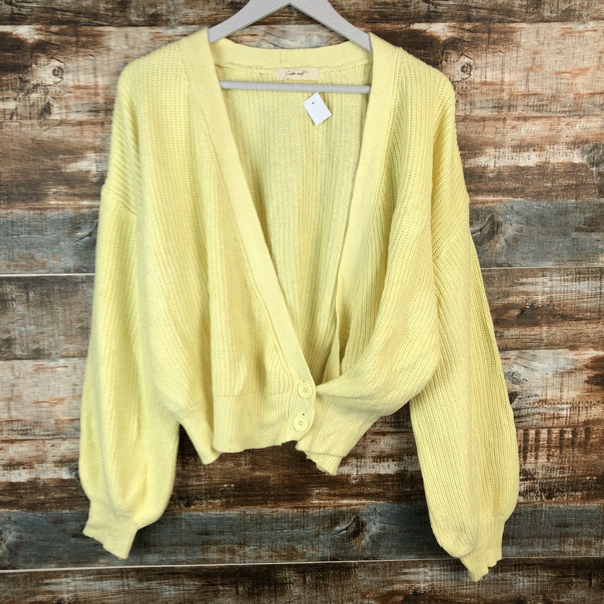 Japanese Brand Cepo Aatt Yellow Cardigan Knitwear #A1358 Size M / US 6-8 / IT 42-44 - 3 Thumbnail