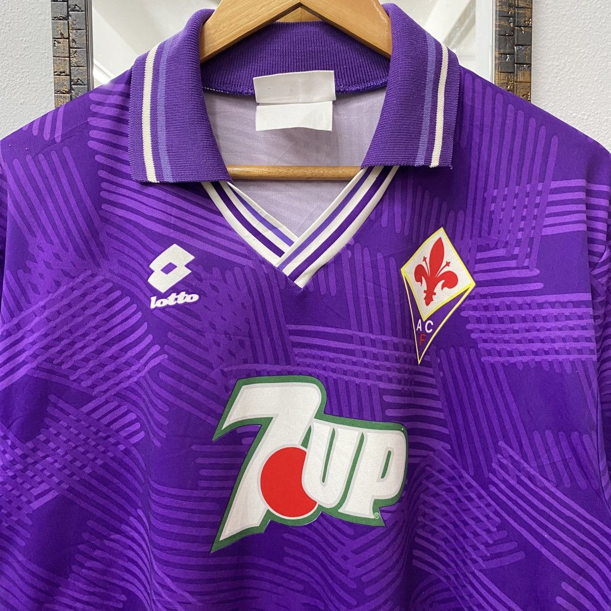 Lotto Sport Vintage 92/93 FIORENTINA CF 7up Home Kit Lotto Jersey Size US M / EU 48-50 / 2 - 2 Thumbnail