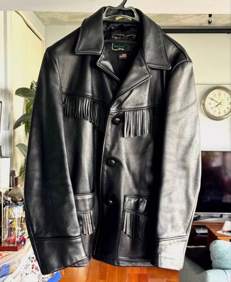 Schott Schott Western tassel leather coat Size US L / EU 52-54 / 3 - 1 Thumbnail