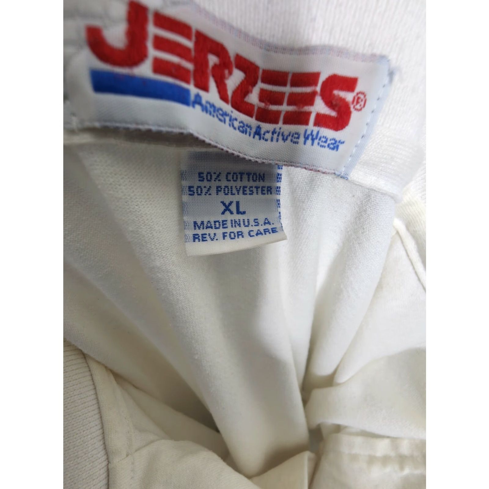 Jerzees VINTAGE Jerzees Mens XL Beige Combed Cotton Polo Shirt USA 90s Classic Distressed Size US XL / EU 56 / 4 - 4 Thumbnail